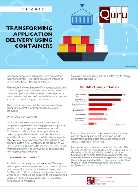 Transforming application delivery using containers